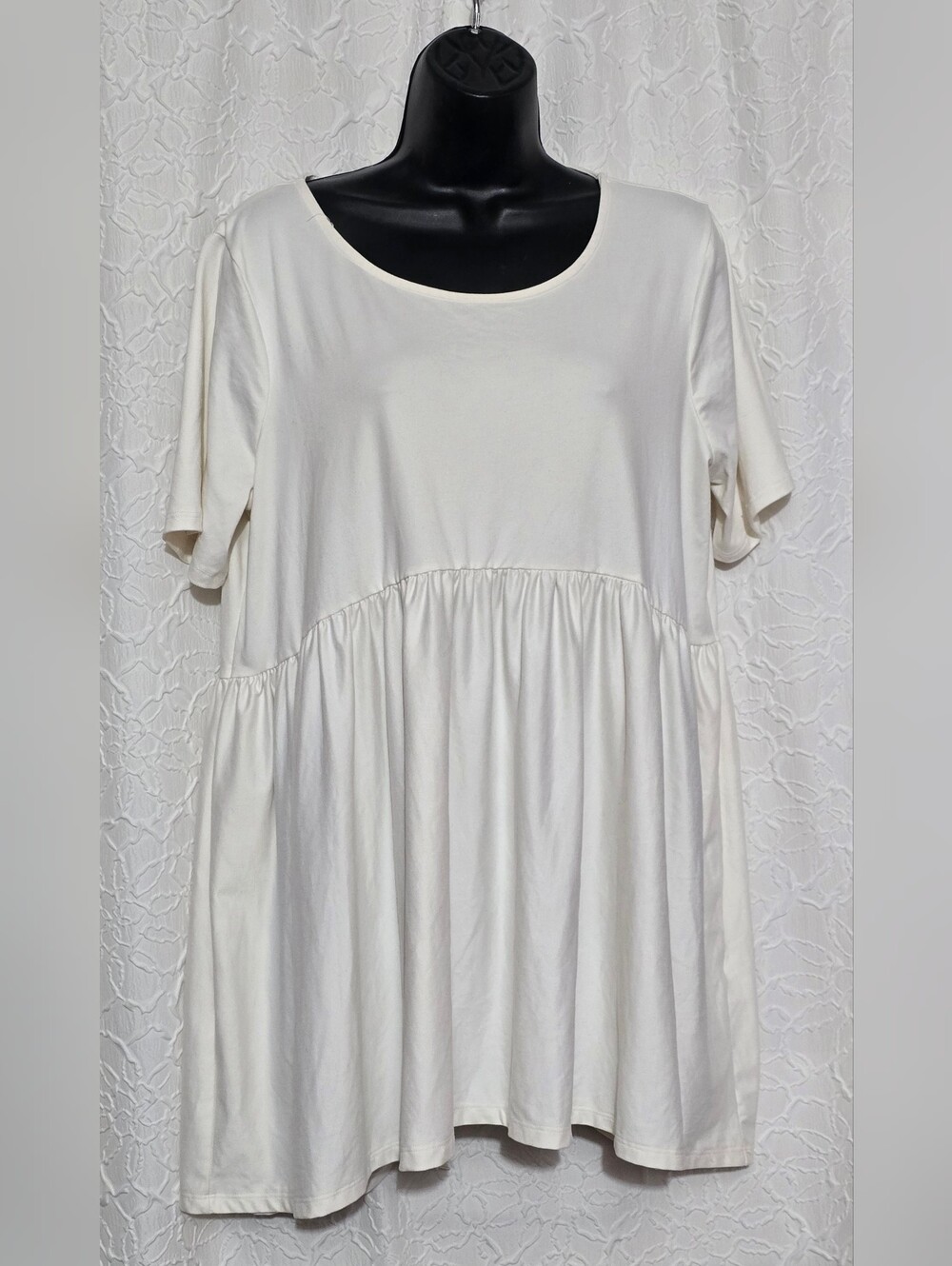 Zenana Outfitters Cream Relaxed Babydoll Tunic Top Size XL